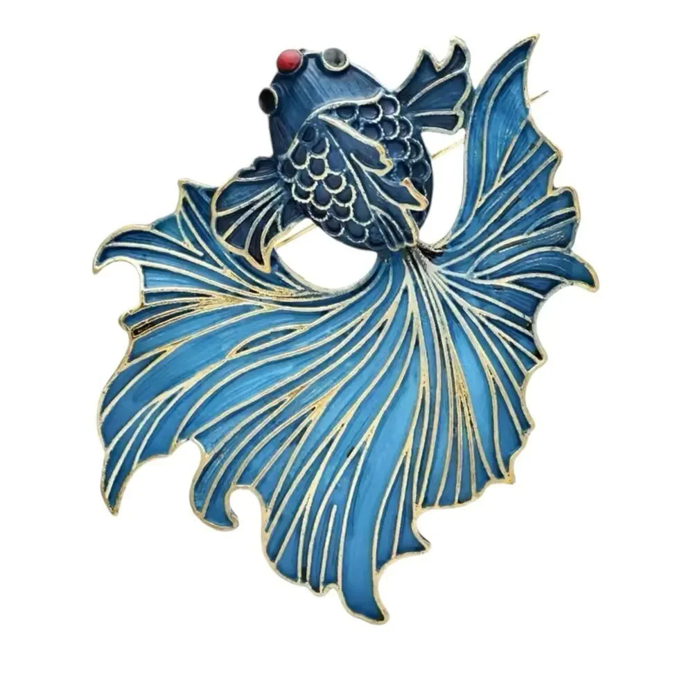 EXOTIC BLUE FISH BROOCH‎